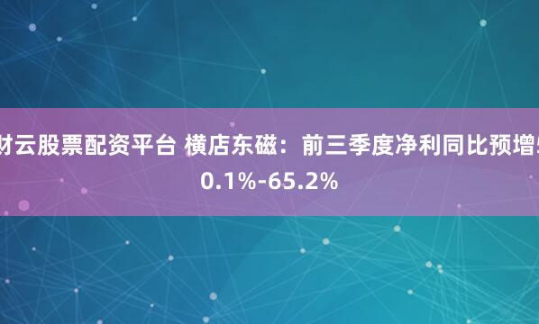 财云股票配资平台 横店东磁：前三季度净利同比预增50.1%-65.2%