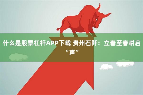 什么是股票杠杆APP下载 贵州石阡：立春至春耕启“声”