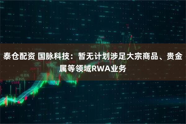 泰仓配资 国脉科技：暂无计划涉足大宗商品、贵金属等领域RWA业务