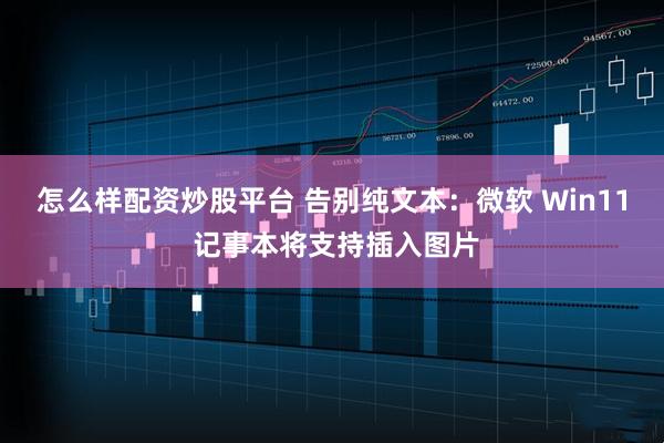 怎么样配资炒股平台 告别纯文本：微软 Win11 记事本将支持插入图片