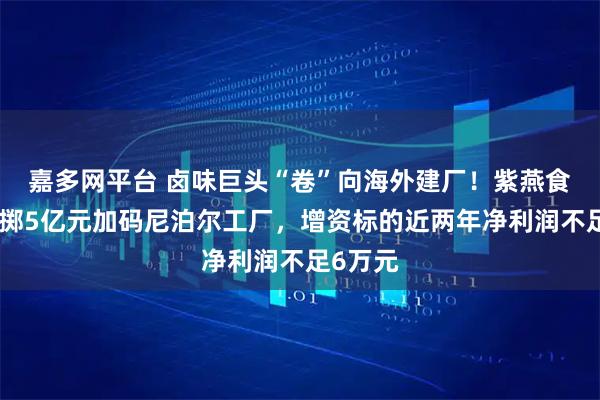 嘉多网平台 卤味巨头“卷”向海外建厂！紫燕食品拟再掷5亿元加码尼泊尔工厂，增资标的近两年净利润不足6万元